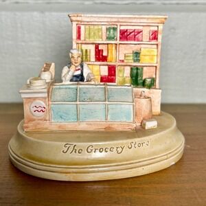 Sebastian Miniatures The Grocery Store Figurine 1960 P.W. Baston Tan Americana